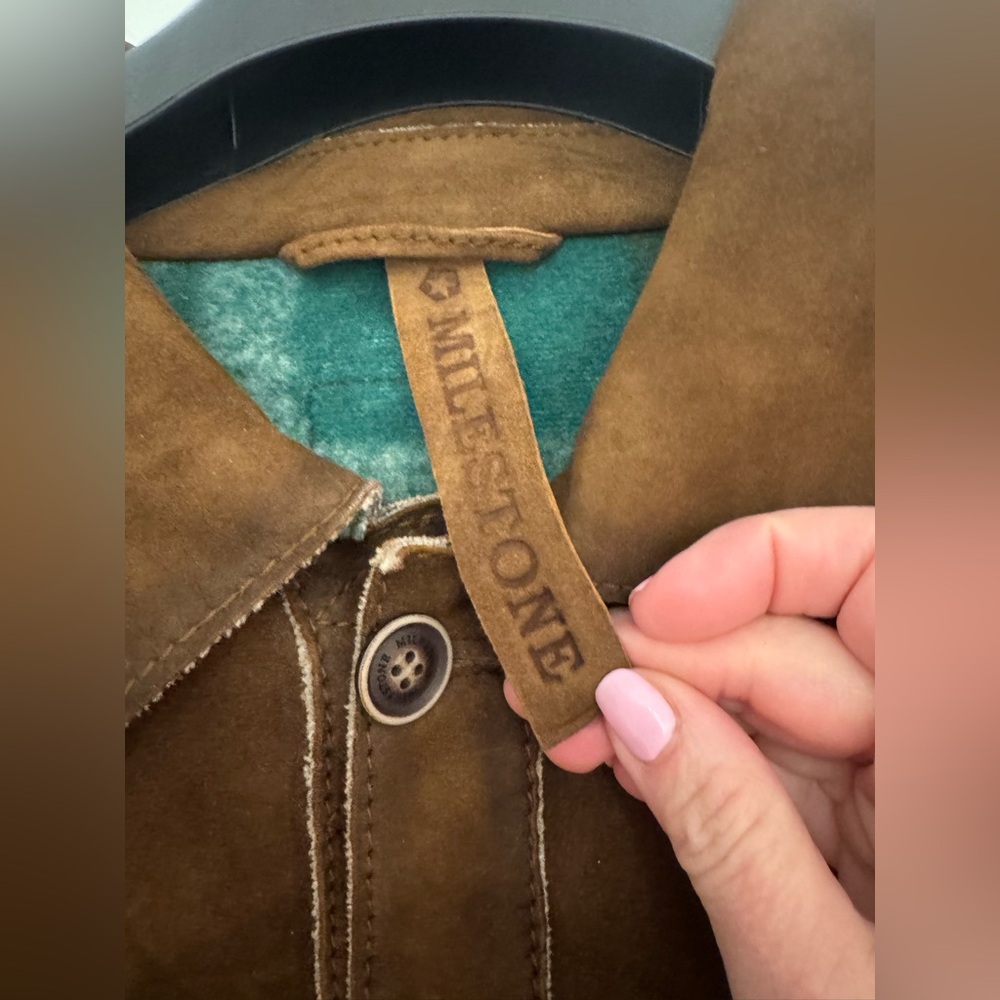 Milestone Brown Suede Leather Jacket – Size Large - Picture 2 of 8